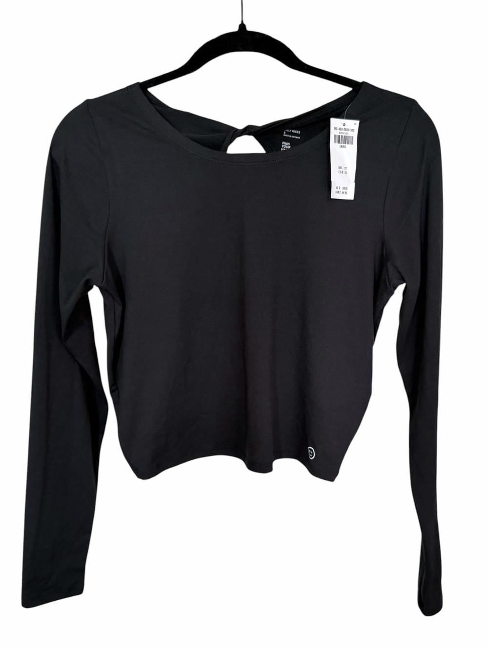 Gilly Hicks Black Long Sleeve Athletic Cropped Top - Size Small